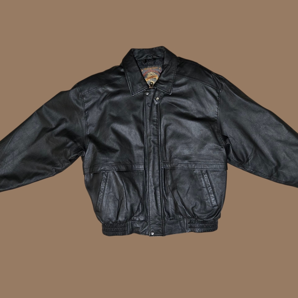 World Alliance Men's Leather Bomber Jacket